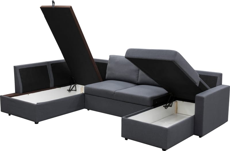 Bäddsoffa Tärnö U-modell - Mörkgrå - Products - Möbler - Soffa - Bäddsoffa - Bäddsoffa divan