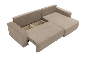 Barile Bäddsoffa med Divan 3-sits i Plysch - Vit - Products - Möbler - Soffa - Bäddsoffa - Bäddsoffa divan