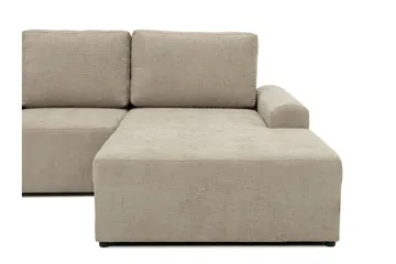 Bella Bäddsoffa Dubbeldivan 4-sits i Plysch - Beige - Products - Möbler - Soffa - Bäddsoffa - U bäddsoffa