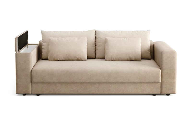 Bergen Extra djup 3-sits Bäddsoffa med Bäddmadrass i Latex och Tvättbar klädsel - Beige Tyg - Products - Möbler - Soffa - Bäddsoffa - 3 sits bäddsoffa