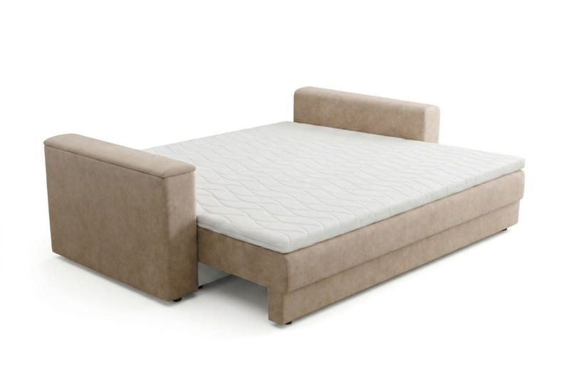 Bergen Extra djup 3-sits Bäddsoffa med Bäddmadrass i Latex och Tvättbar klädsel - Beige Tyg - Products - Möbler - Soffa - Bäddsoffa - 3 sits bäddsoffa