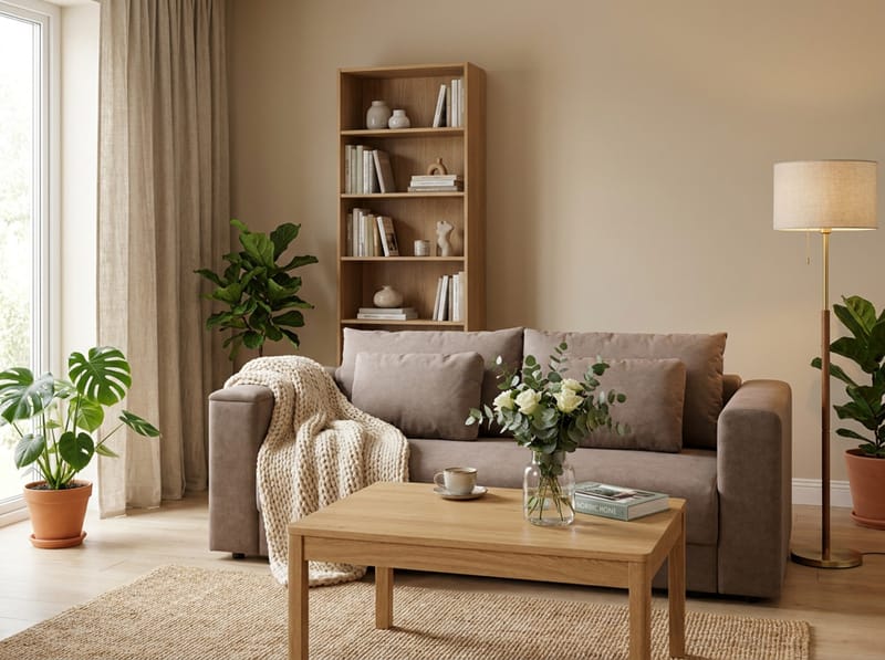 Bergen Extra djup 3-sits Bäddsoffa med Bäddmadrass i Polyesterskum Vändbar Sommar- & Vintersida och Tvättbar klädsel - Beige Tyg - Products - Möbler - Soffa - Bäddsoffa - 3 sits bäddsoffa
