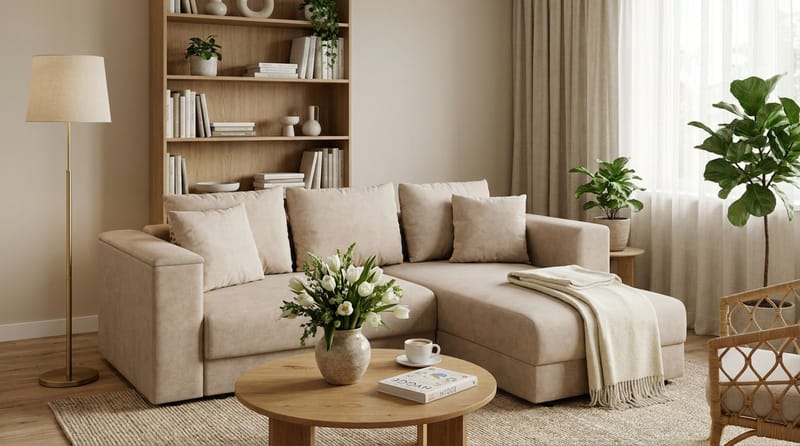 Bergen Extra djup 3-sits Bäddsoffa med Divan och Bäddmadrass i Memoryskum och Tvättbar klädsel - Brun Tyg - Products - Möbler - Soffa - Bäddsoffa - Bäddsoffa divan