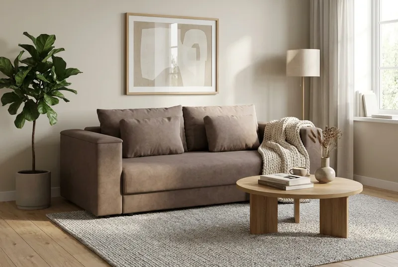 Bergen Extra Djup 3-sits Bäddsoffa med förvaring - Brun - Products - Möbler - Soffa - Bäddsoffa - 3 sits bäddsoffa