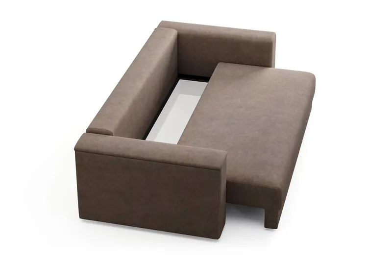Bergen Extra Djup 3-sits Bäddsoffa med förvaring - Brun - Products - Möbler - Soffa - Bäddsoffa - 3 sits bäddsoffa