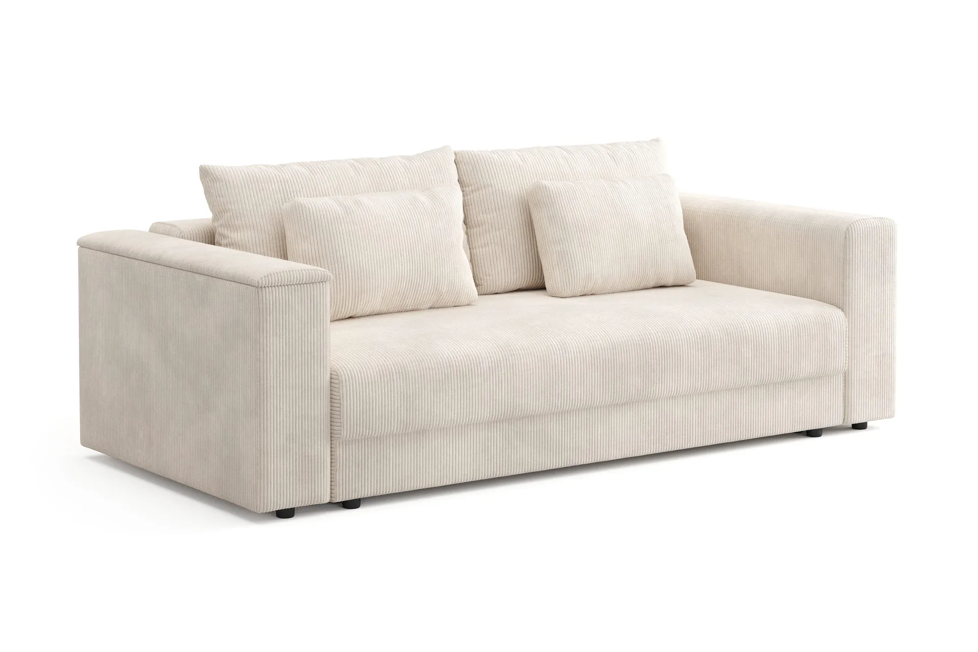 Bergen Extra Djup 3-sits Bäddsoffa med förvaring i manchester - Beige - Products - Möbler - Soffa - Bäddsoffa - 3 sits bäddsoffa