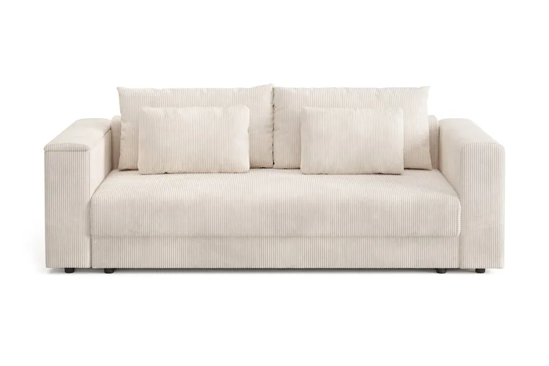 Bergen Extra Djup 3-sits Bäddsoffa med förvaring i manchester, Beige