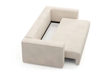 Bergen Extra Djup 3-sits Bäddsoffa med förvaring i manchester - Beige - Products - Möbler - Soffa - Bäddsoffa - 3 sits bäddsoffa