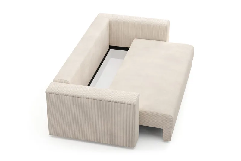 Bergen Extra Djup 3-sits Bäddsoffa med förvaring i manchester - Beige - Products - Möbler - Soffa - Bäddsoffa - 3 sits bäddsoffa