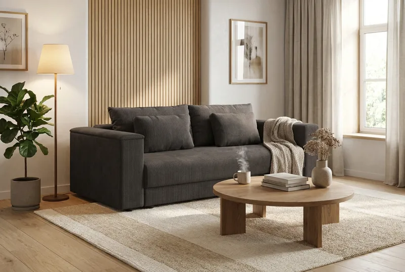 Bergen Extra Djup 3-sits Bäddsoffa med förvaring i manchester - Brun - Products - Möbler - Soffa - Bäddsoffa - 3 sits bäddsoffa