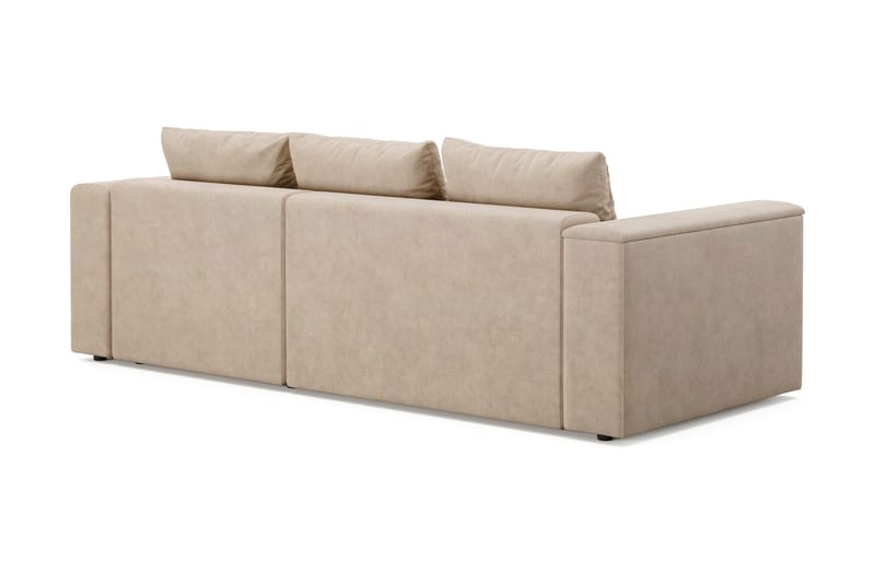 Bergen Extra Djup 3-sits Bäddsoffa med vändbar divan och förvaring - Beige - Products - Möbler - Soffa - Bäddsoffa - Bäddsoffa divan