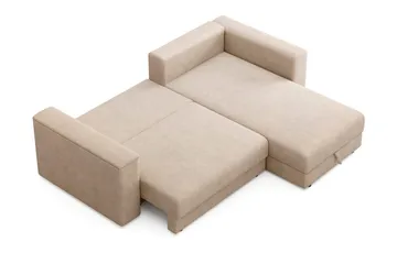 Bergen Extra Djup 3-sits Bäddsoffa med vändbar divan och förvaring - Beige - Products - Möbler - Soffa - Bäddsoffa - Bäddsoffa divan