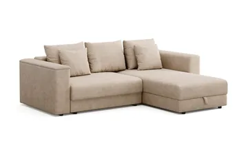 Bergen Extra Djup 3-sits Bäddsoffa med vändbar divan och förvaring - Beige - Products - Möbler - Soffa - Bäddsoffa - Bäddsoffa divan