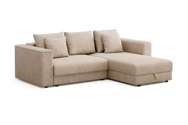 Bergen Extra Djup 3-sits Bäddsoffa med vändbar divan och förvaring - Beige - Products - Möbler - Soffa - Bäddsoffa - Bäddsoffa divan