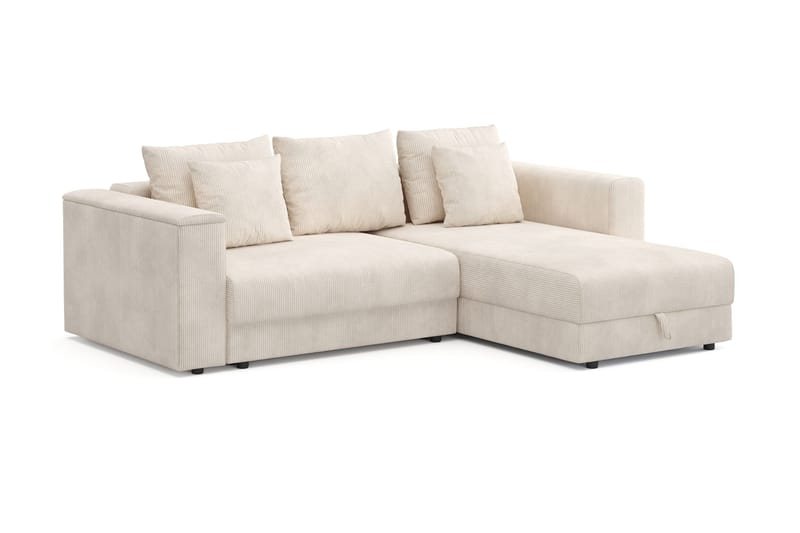 Bergen Extra Djup 3-sits Bäddsoffa med vändbar divan och förvaring i manchester - Beige - Products - Möbler - Soffa - Bäddsoffa - Bäddsoffa divan