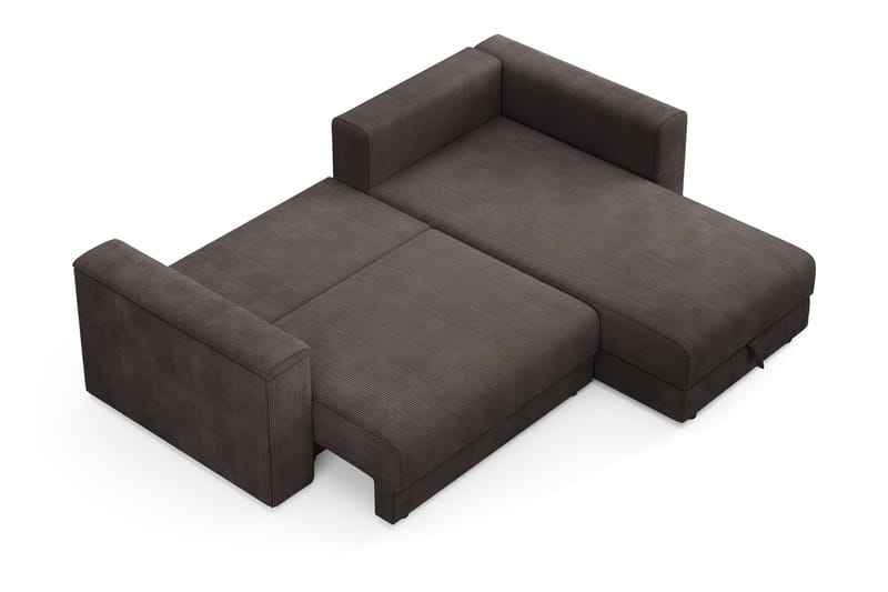 Bergen Extra Djup 3-sits Bäddsoffa med vändbar divan och förvaring i manchester - Brun - Products - Möbler - Soffa - Bäddsoffa - Bäddsoffa divan