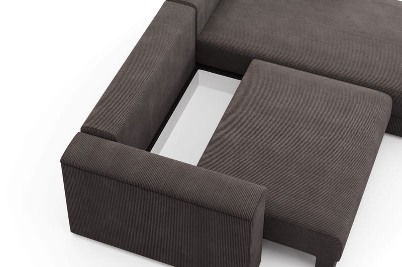 Bergen Extra Djup 3-sits Bäddsoffa med vändbar divan och förvaring i manchester - Brun - Products - Möbler - Soffa - Bäddsoffa - Bäddsoffa divan