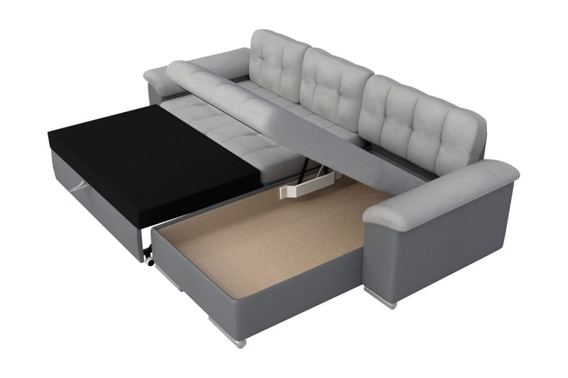 Camior Bäddsoffa med Divan 3-sits - Svart - Products - Möbler - Soffa - Bäddsoffa - Bäddsoffa divan