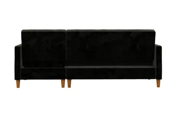 Celine 3-sits Divanbäddsoffa Sammet/Svart - Dorel Home - Products - Möbler - Soffa - Bäddsoffa - Bäddsoffa divan