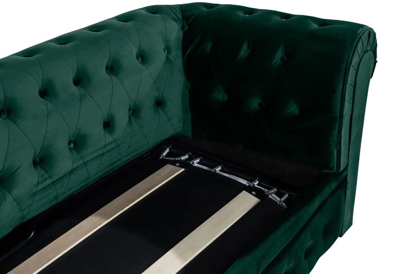 Chesterfield Lyx 3-sits Framåtbäddad Bäddsoffa med HVILA Bäddmadrass 140x200 cm Polyesterskum med Tvättbar klädsel - Grön/Vit - Products - Möbler - Soffa - Bäddsoffa - 3 sits bäddsoffa