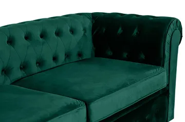 Chesterfield Lyx 3-sits Framåtbäddad Bäddsoffa med HVILA Bäddmadrass 140x200 cm Polyesterskum med Tvättbar klädsel - Grön/Vit - Products - Möbler - Soffa - Bäddsoffa - 3 sits bäddsoffa