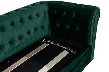 Chesterfield Lyx 3-sits Framåtbäddad Bäddsoffa med HVILA Bäddmadrass 140x200 cm Polyesterskum Vändbar Sommar & Vintersida och Tvättbar klädsel - Grön/Vit - Products - Möbler - Soffa - Bäddsoffa - 3 sits bäddsoffa