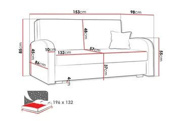 Denegal 2-sits Bäddsoffa Light grey/Dark grey - Products - Möbler - Soffa - Bäddsoffa - 2 sits bäddsoffa