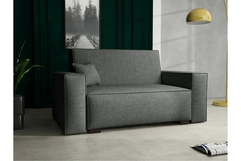 Denegal 2-sits liten bäddsoffa i Tyg - Grå - Products - Möbler - Soffa - Bäddsoffa - 2 sits bäddsoffa