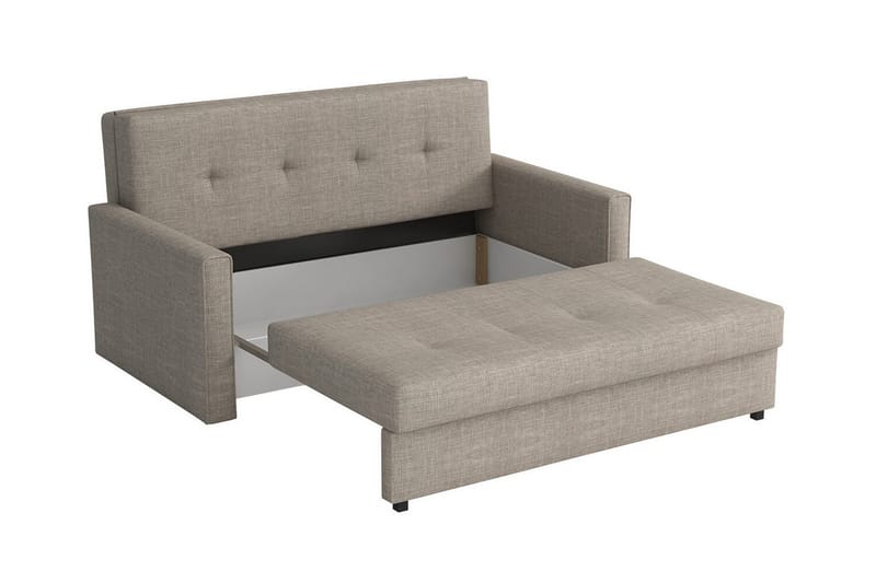 Denegal 2-sits liten bäddsoffa i Plysch - Beige - Products - Möbler - Soffa - Bäddsoffa - 2 sits bäddsoffa