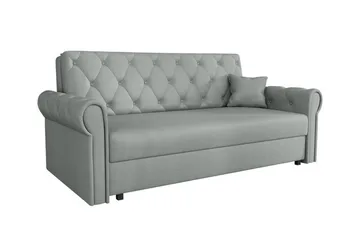 Denegal 2-sits liten bäddsoffa i Plysch - Grå - Products - Möbler - Soffa - Bäddsoffa - 2 sits bäddsoffa