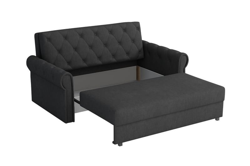 Denegal 2-sits liten bäddsoffa i Plysch - Grå - Products - Möbler - Soffa - Bäddsoffa - 2 sits bäddsoffa