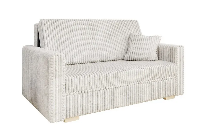 Denegal 2-sits liten bäddsoffa i Plysch, Beige
