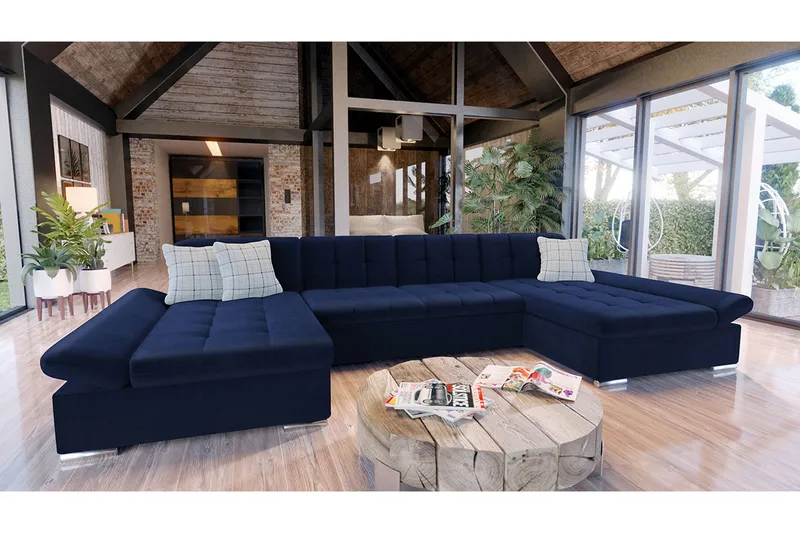 Dewitt Hörnsoffa - Mörkblå - Products - Möbler - Soffa - Bäddsoffa - U bäddsoffa