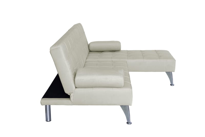 Divansoffa med bäddfunktion beige sammet - beige - Products - Möbler - Soffa - Bäddsoffa - Bäddsoffa divan