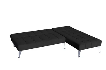 Divansoffa med bäddfunktion svart sammet - Neptun - svart - Products - Möbler - Soffa - Bäddsoffa - Bäddsoffa divan