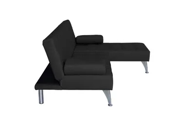 Divansoffa med bäddfunktion svart sammet - Neptun - svart - Products - Möbler - Soffa - Bäddsoffa - Bäddsoffa divan