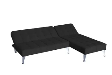 Divansoffa med bäddfunktion svart sammet - Neptun - svart - Products - Möbler - Soffa - Bäddsoffa - Bäddsoffa divan