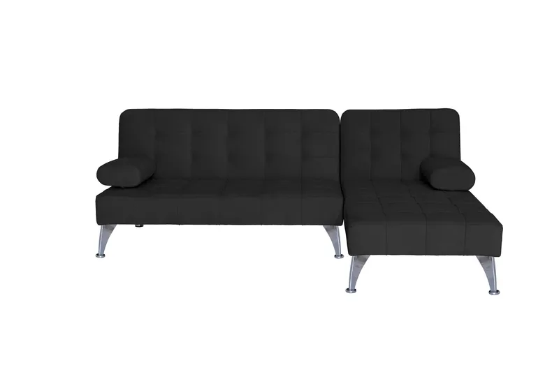 Divansoffa med bäddfunktion svart sammet - Neptun - svart - Products - Möbler - Soffa - Bäddsoffa - Bäddsoffa divan