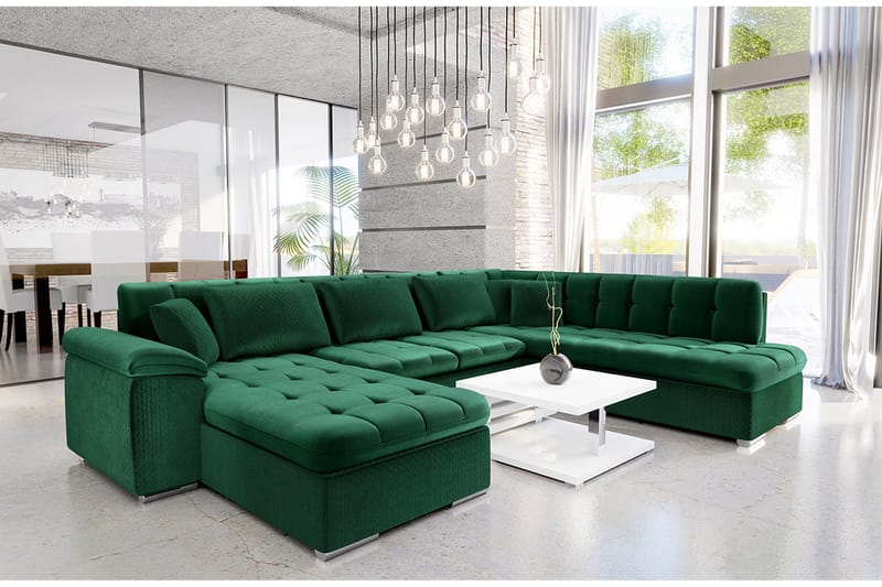 Dynir Bäddsoffa Divan Vänster - Mörkgrön - Products - Möbler - Soffa - Bäddsoffa - Bäddsoffa divan