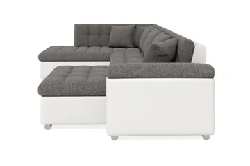 Dynir Hörnbäddsoffa Divan med Förvaring Höger - Vit/Ljusgrå - Products - Möbler - Soffa - Bäddsoffa - Bäddsoffa längsbäddad