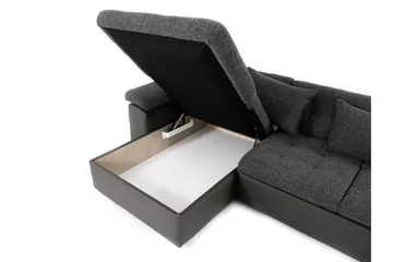 Dynir Stor Hörnbäddsoffa Divan med Förvaring Vänster 350 cm Bred - Beige / Brun - Products - Möbler - Soffa - Bäddsoffa - Bäddsoffa längsbäddad