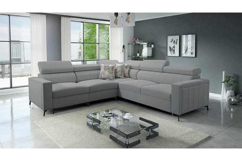 Galbally 4-sits Hörnbäddsoffa Ljusgrå - Products - Möbler - Soffa - Bäddsoffa - Hörnbäddsoffa