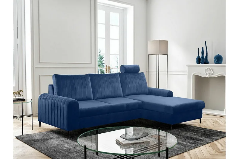 Kintore 3-sits Hörnbäddsoffa Dark blue - Products - Möbler - Soffa - Bäddsoffa - Hörnbäddsoffa