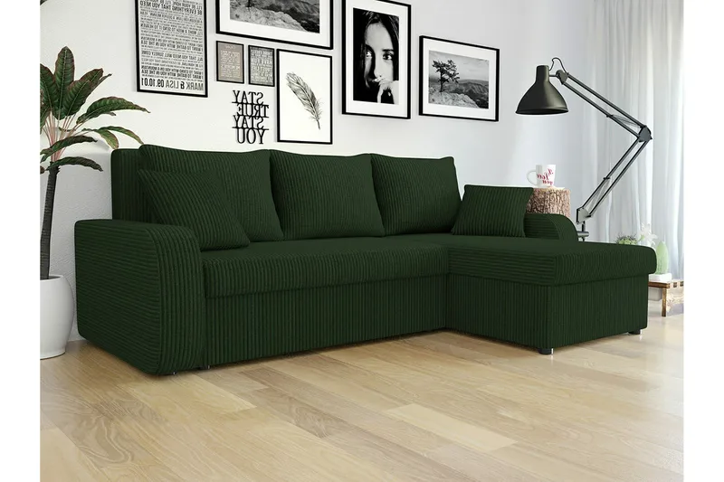 Kintore 3-sits Hörnbäddsoffa Dark green - Products - Möbler - Soffa - Bäddsoffa - Bäddsoffa divan