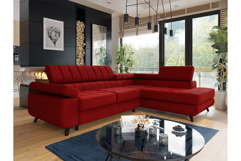 Kintore 3-sits Hörnbäddsoffa Red - Products - Möbler - Soffa - Bäddsoffa - Hörnbäddsoffa