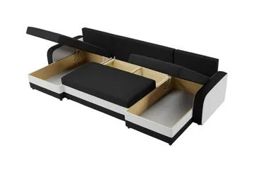 Kintore 4-sits Hörnbäddsoffa Black/Light grey - Products - Möbler - Soffa - Bäddsoffa - Hörnbäddsoffa