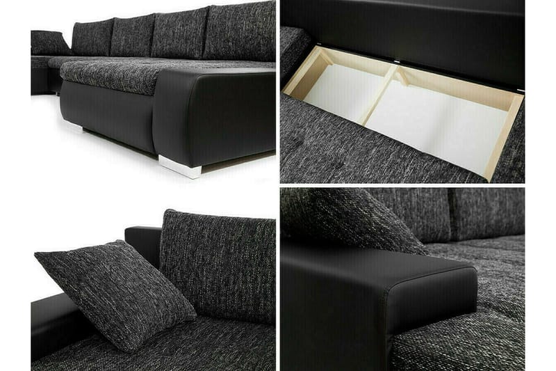 Kintore 4-sits Hörnbäddsoffa Dark grey - Products - Möbler - Soffa - Bäddsoffa - U bäddsoffa