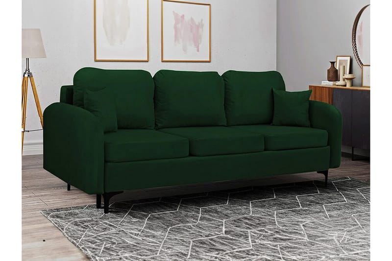 Knocklong 2-sits Bäddsoffa Dark green - Products - Möbler - Soffa - Bäddsoffa - Bäddsoffa längsbäddad