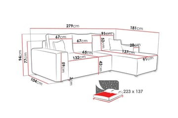 Knocklong 3-sits Hörnbäddsoffa blue - Products - Möbler - Soffa - Bäddsoffa - Bäddsoffa divan