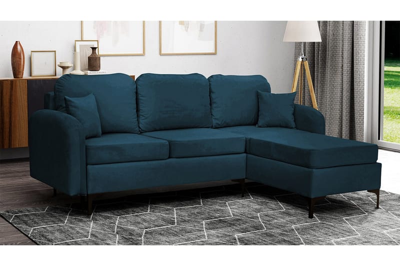Knocklong 3-sits Hörnbäddsoffa Dark blue - Products - Möbler - Soffa - Bäddsoffa - Bäddsoffa divan